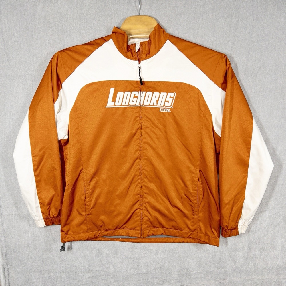 Majestic Texas Longhorns Fleece Lined All Weather Full Zip Jacket Mens Large - Picture 1 of 9
